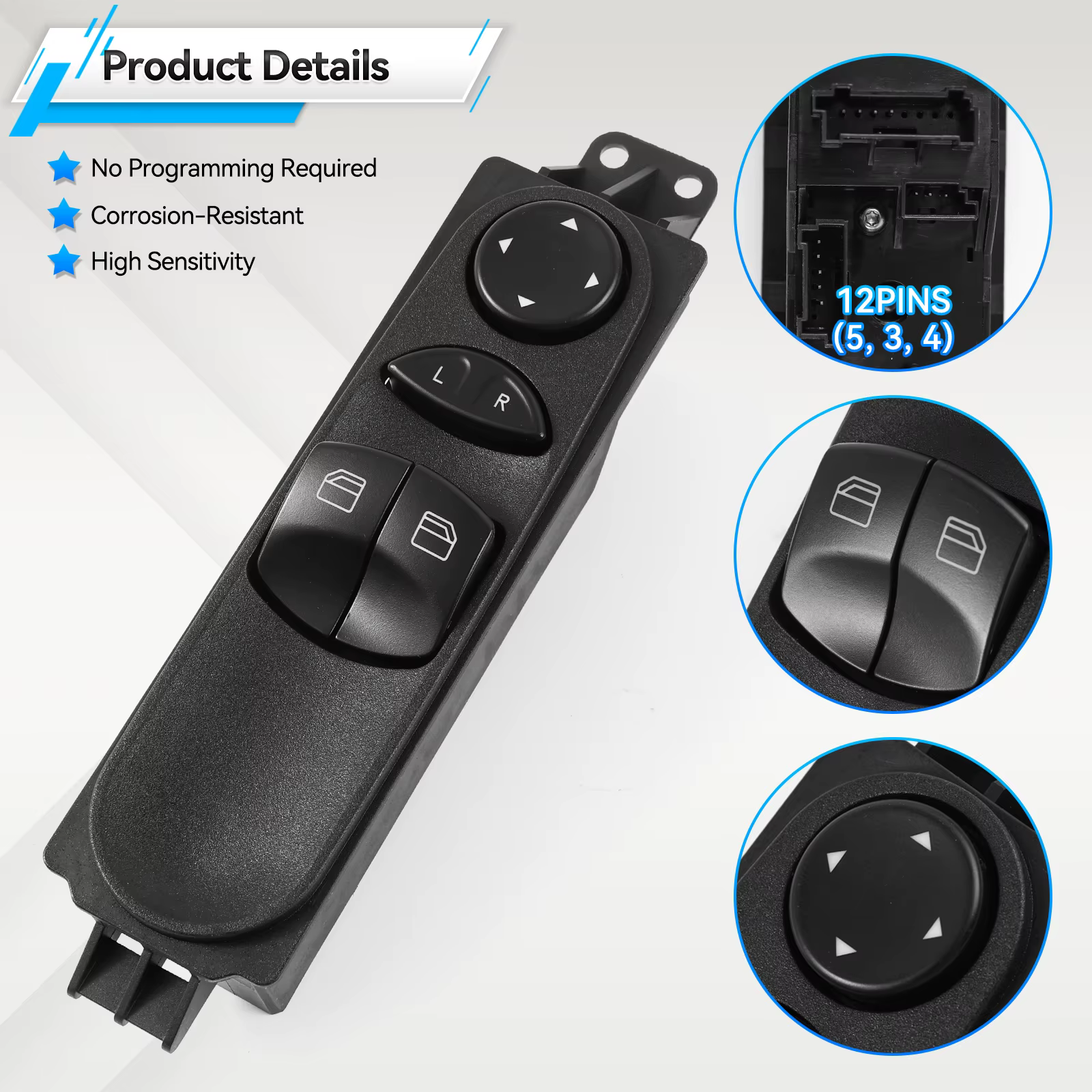 9065451213 Interruptor elevalunas para Sprinter W906 y VW Crafter - imagen 3