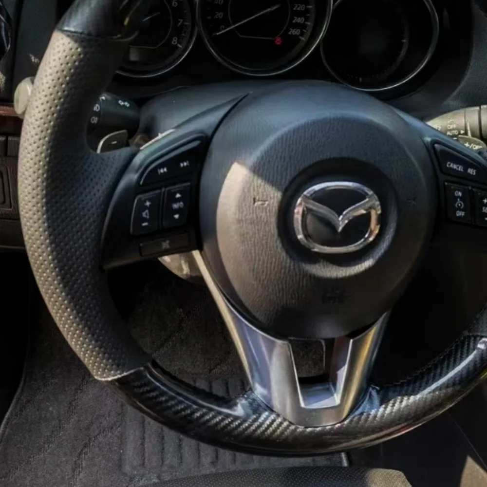 Cubierta Volante Mazda 3 Axela 6 Atenza 2 CX-3 CX5 Trenzada Cuero - imagen 2