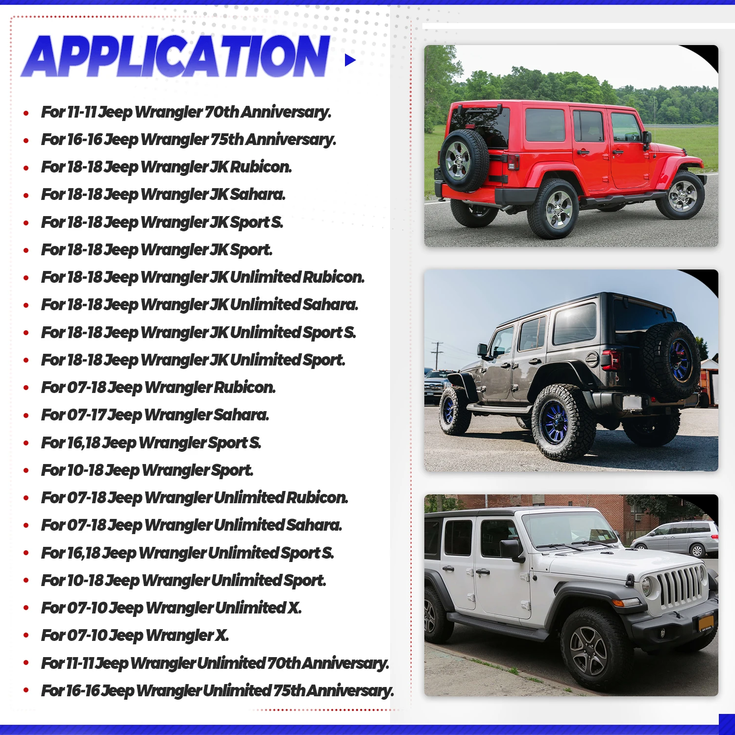 Kit de bisagras de puertas Jeep Wrangler JK 2007-2018 - imagen 4