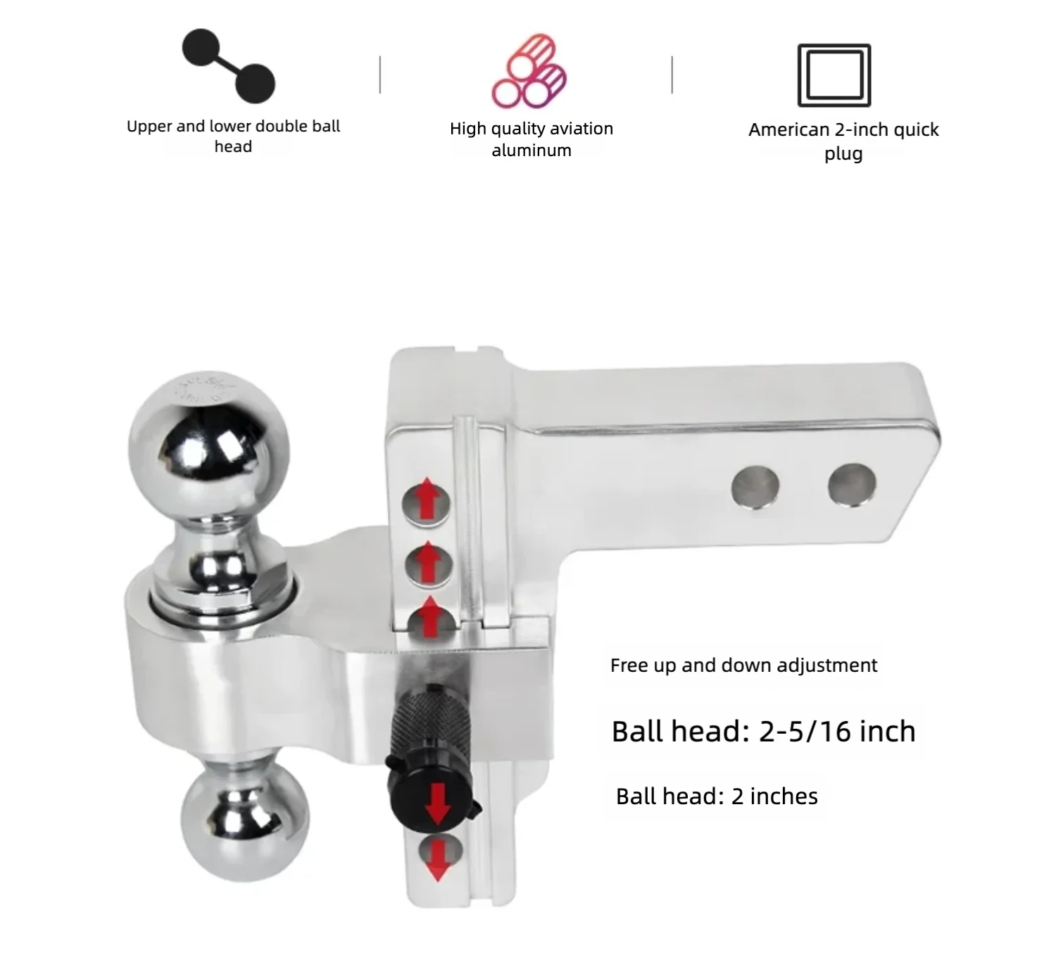 6-8 Inch Auto Reddingsaanhangwagen Haak, Rv Montage Haak, Off-Road Voertuig Sleephaak, Gemodificeerde Metalen Aanhangwagenhaak - imagen 3