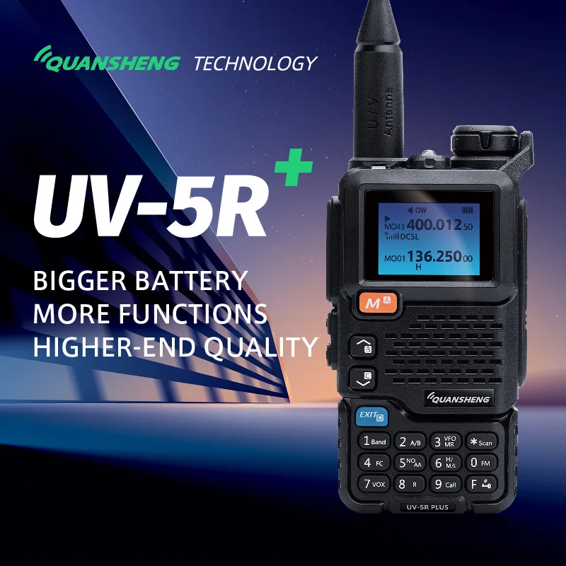 Vista lateral del UV-5Rplus con controles