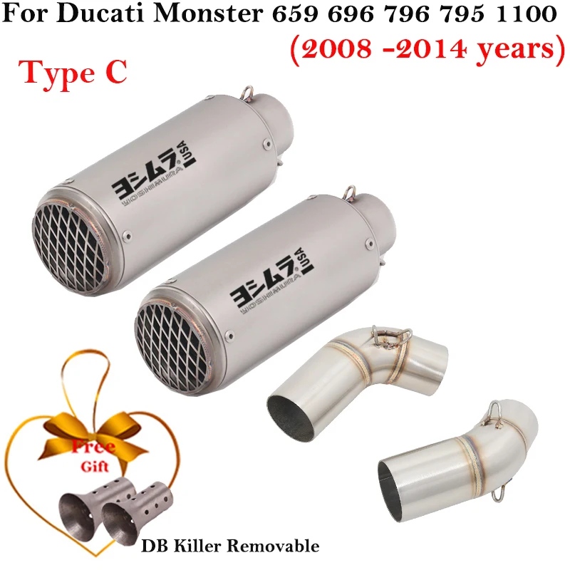 Tubo de conexión de Escape para Ducati Monster 659 696 795 1100 Hypermotard 796 2008-2014 - imagen 4