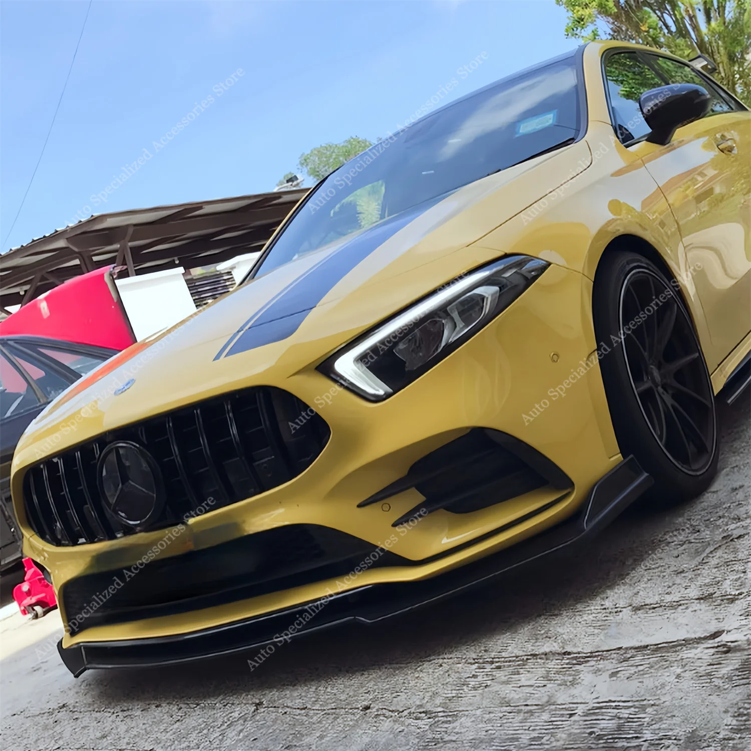 Para Mercedes W177 V177 parachoques delantero labio alerón divisor difusor A200 A220 A220d A250 A35 AMG-line 2018-2022 pre-lci Tuning - imagen 3