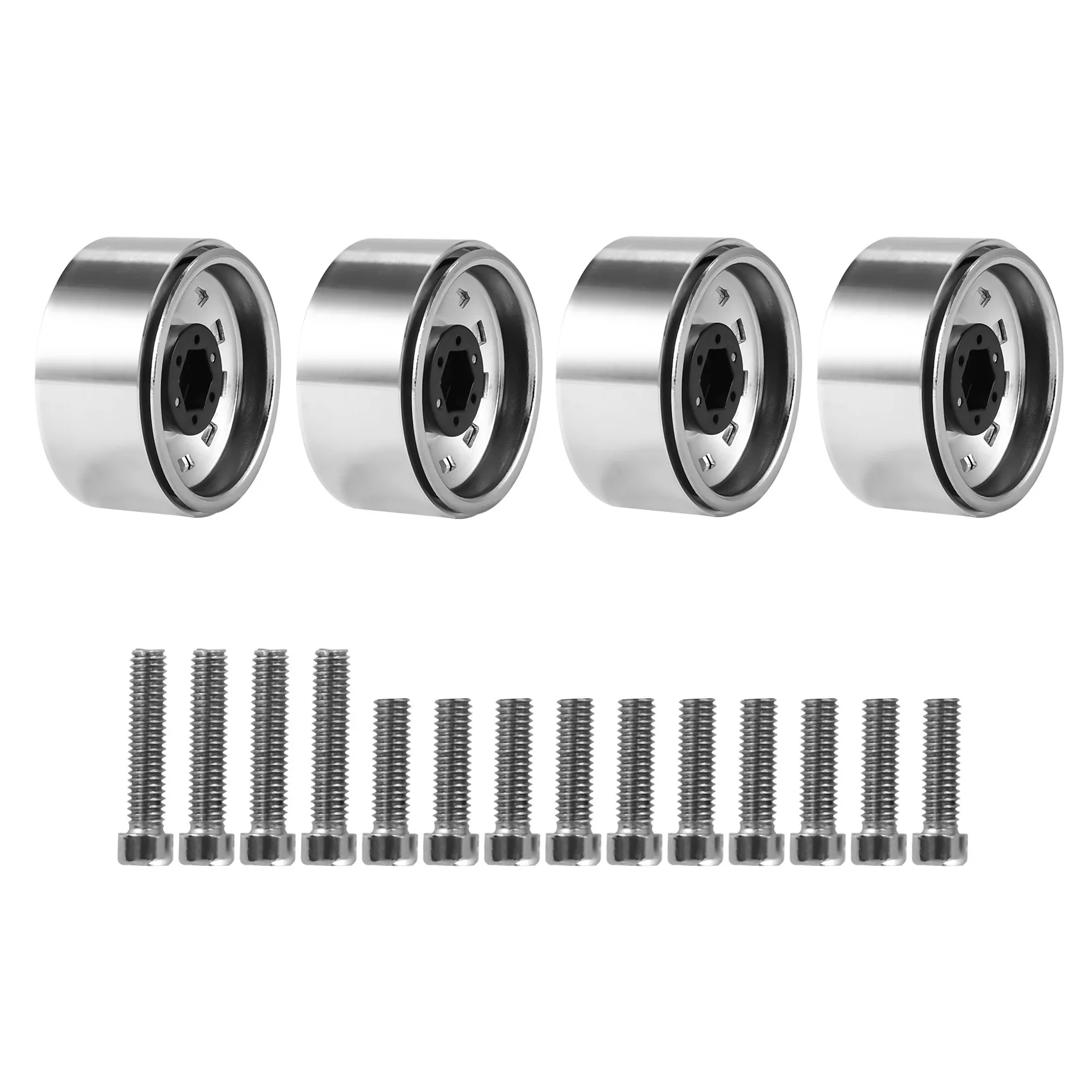 Kit llantas cubo Rally metálicas 1/10 RC – Axial SCX10 Traxxas TRX4 - imagen 3