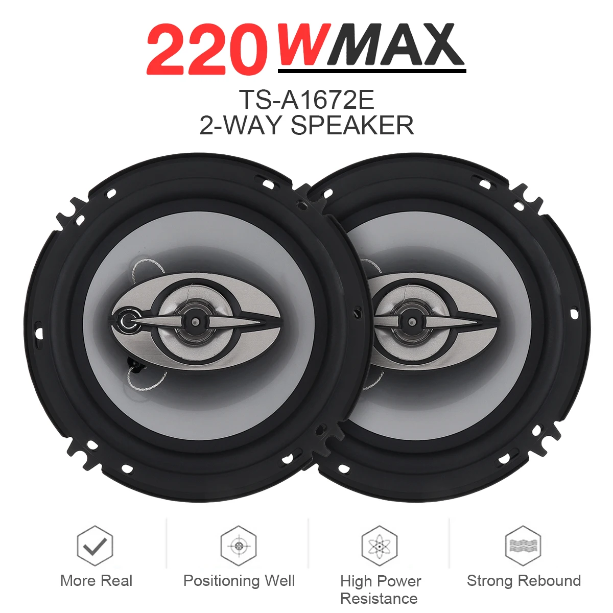 Altavoces coaxiales para coche 4 vías, 6 pulgadas (16 cm)