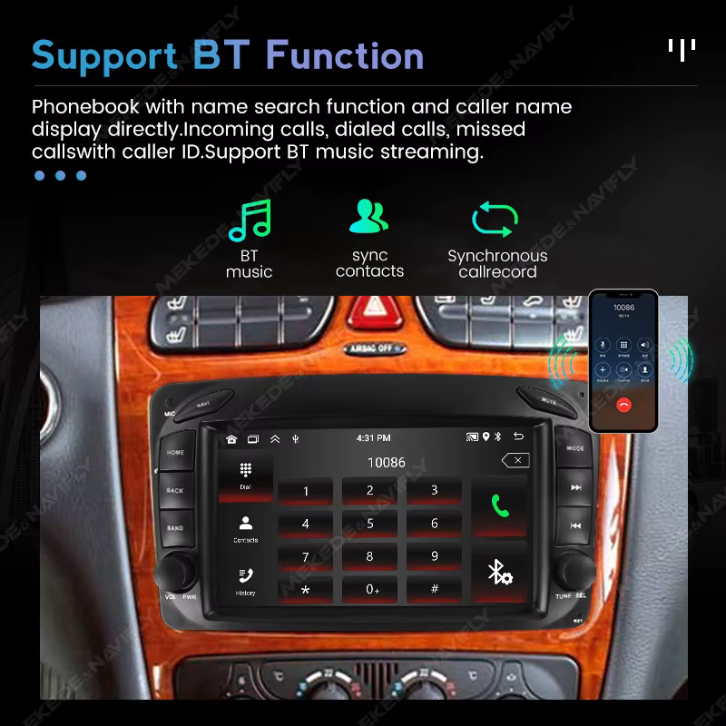 Radio multimedia con Android Auto y CarPlay para Mercedes CLK W209 - imagen 5
