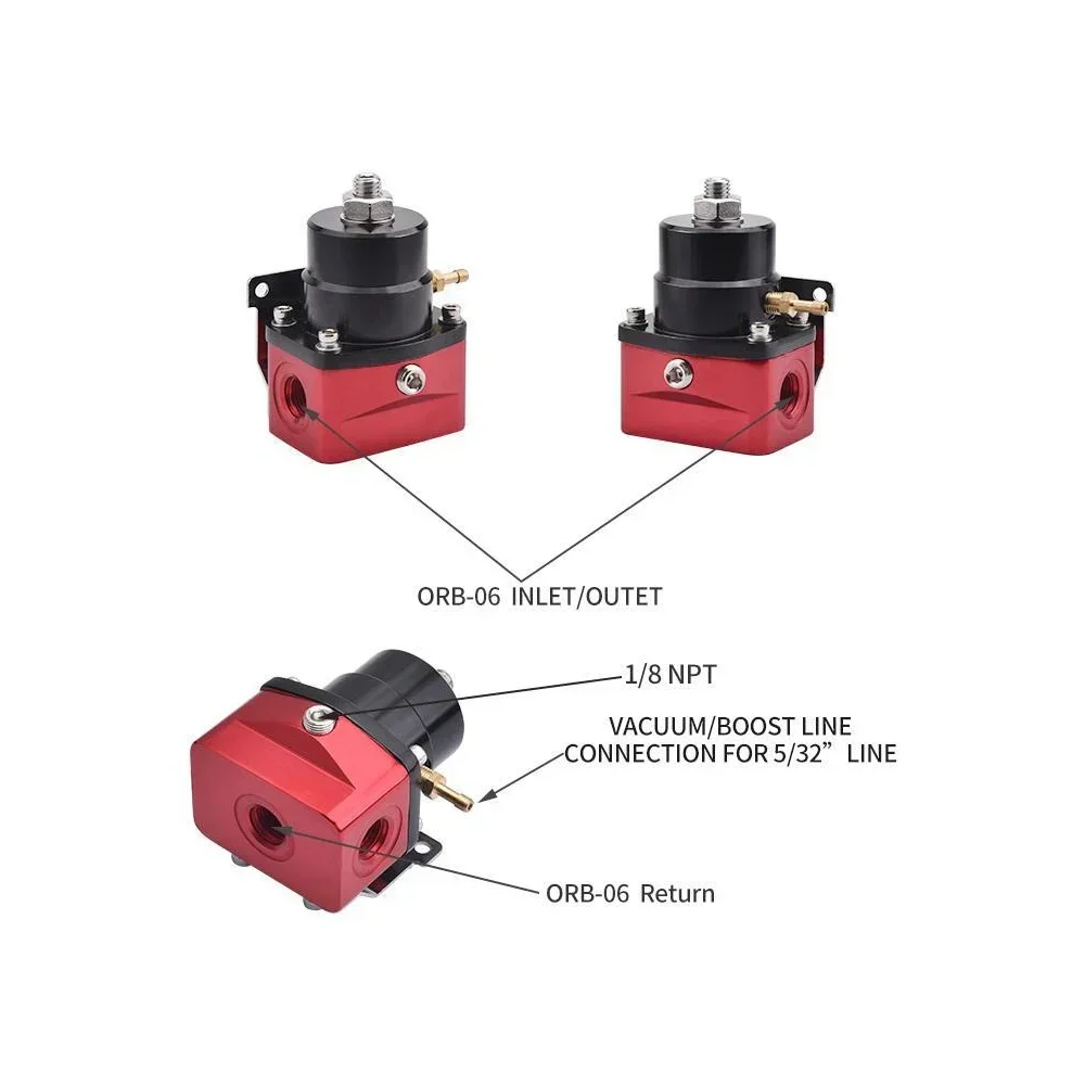 Regulador de presión combustible EFI universal 100psi con manómetro AN6 - imagen 4