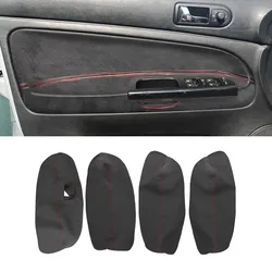 Juego 4 cubiertas reposabrazos puerta VW Passat B5 gamuza rojo
