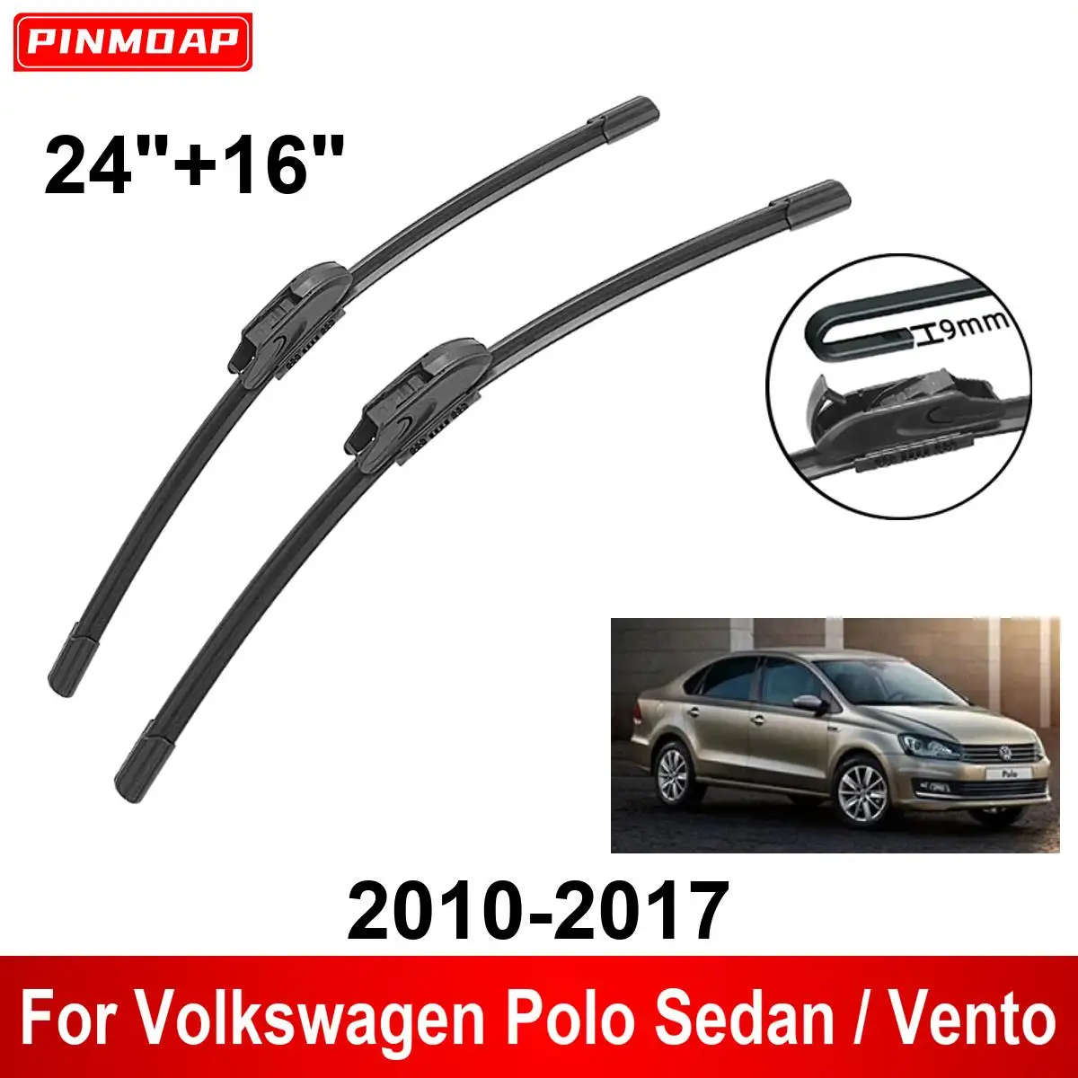 VW Polo 2010-2017 escobillas limpiaparabrisas delanteras y traseras