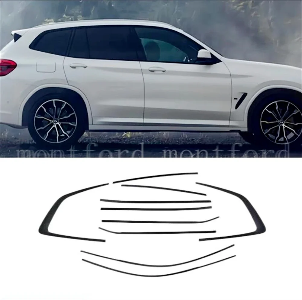 Embellecedor moldura ventanillas BMW X3 F25 G01 negro acero 2011-2024