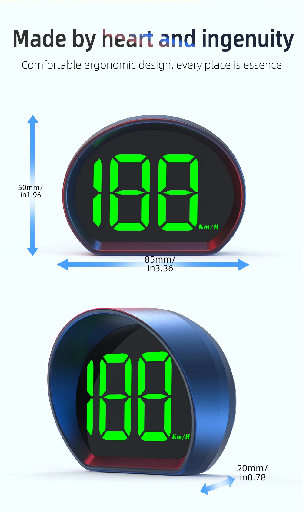 Pantalla LCD del medidor de velocidad GPS para coche