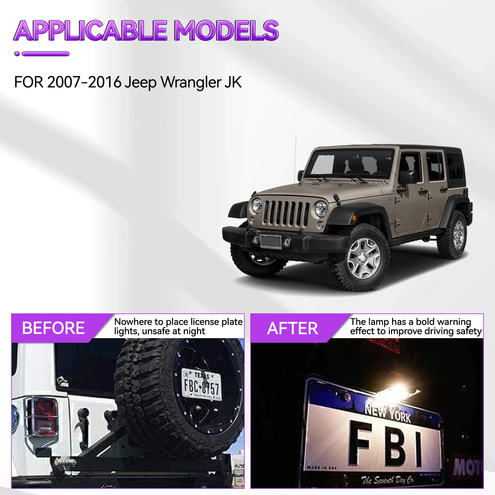 68064720AA Soporte matrícula trasera Jeep Wrangler JK/JKU 2006-2017 - imagen 5