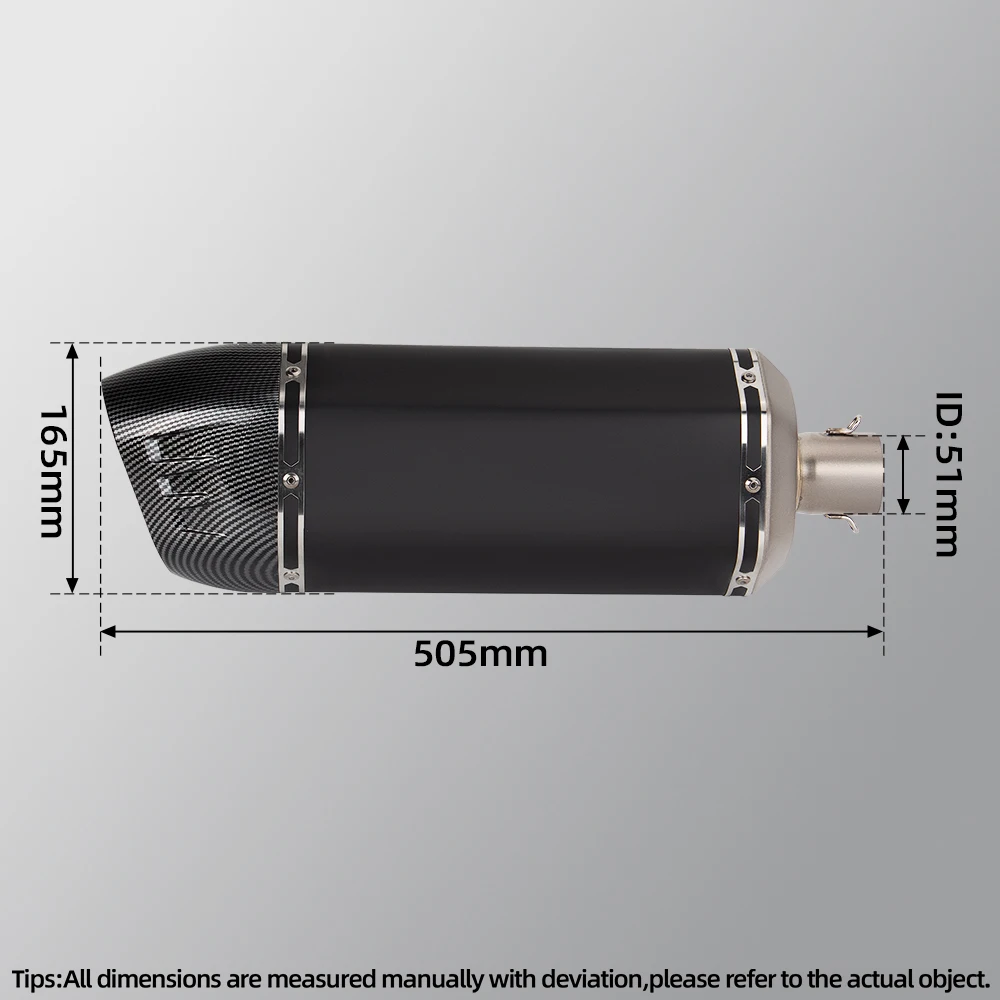 Silenciador de escape universal para moto de 51 mm con DB Killer - imagen 2