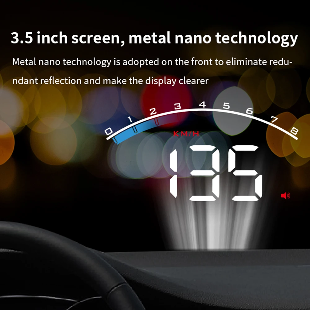 Pantalla HUD OBD para coche: velocímetro, tacómetro y voltímetro - imagen 4