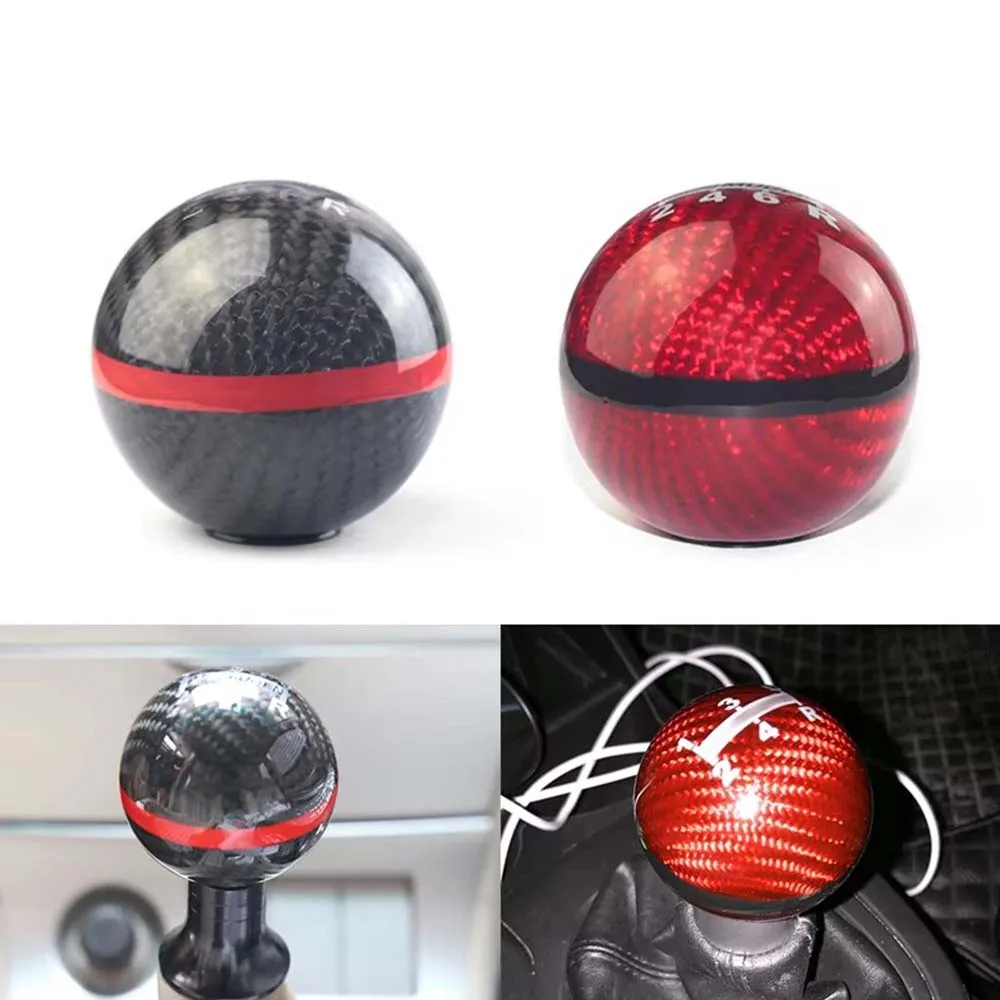 Pomo de cambio esférico de fibra de carbono universal JDM - imagen 4