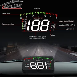 Pantalla HUD OBD2 digital para parabrisas – velocímetro y RPM