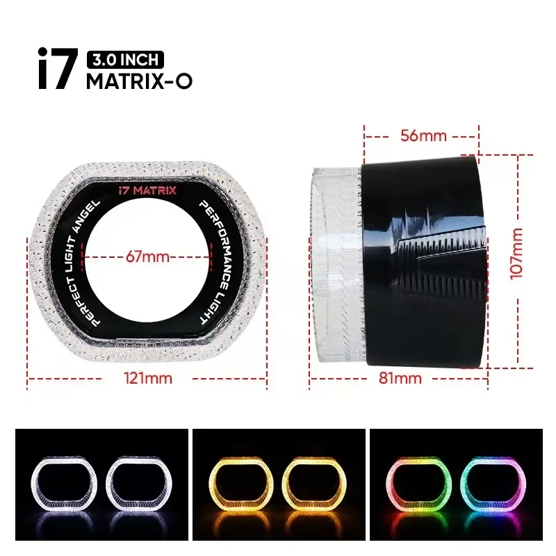 Máscara LED Ojos de Ángel 3 pulgadas para faro proyector - imagen 3