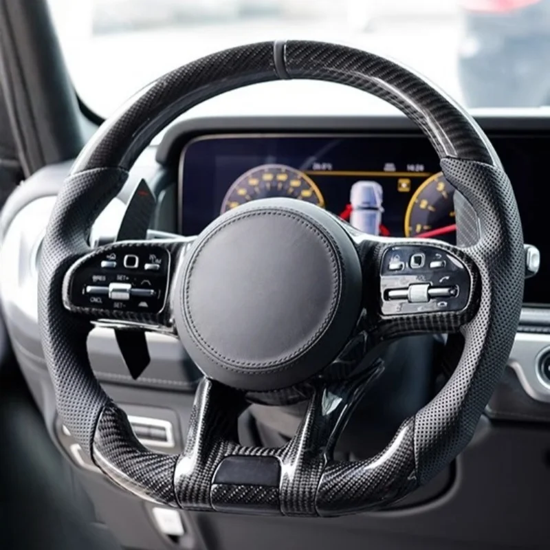 Volante de coche de cuero para Mercedes Benz Clase A Clase B Clase E Clase G Clase C S GLC GLE GLA-nuevos accesorios de coche modificados - imagen 2