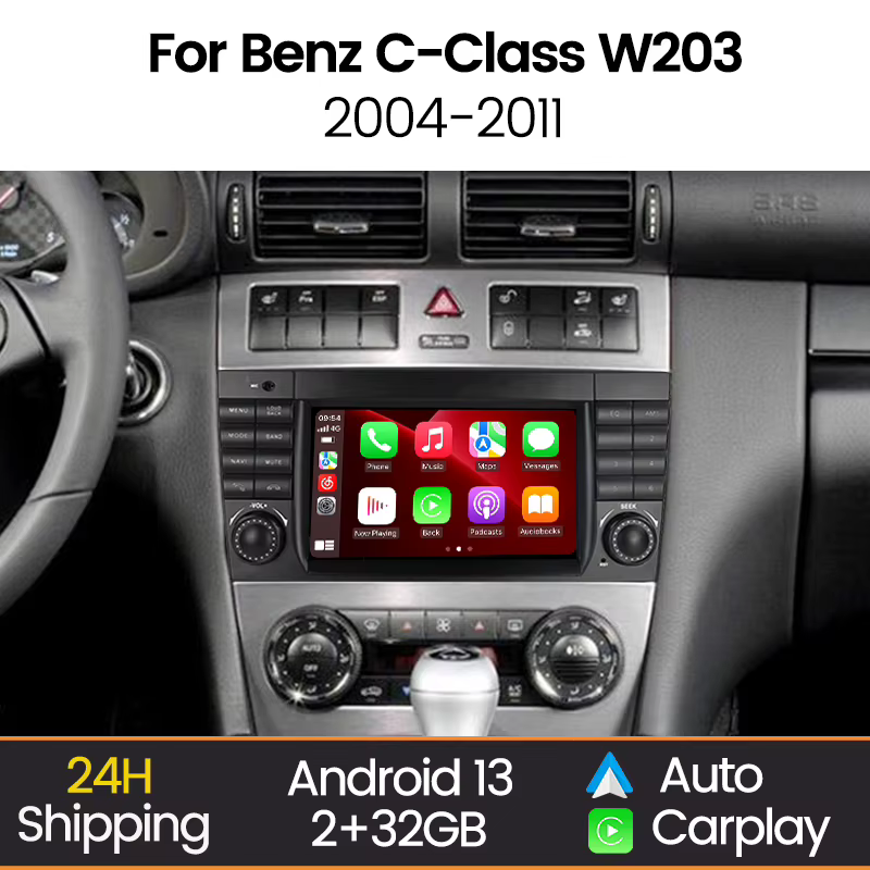 Radio Android MEKEDE con GPS y CarPlay para Mercedes-Benz W203/W209