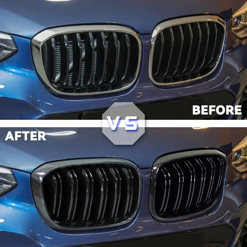 Parrilla frontal BMW X3 G01 X4 G02 Pre-LCI 2018-2021 M negro brillante - imagen 2