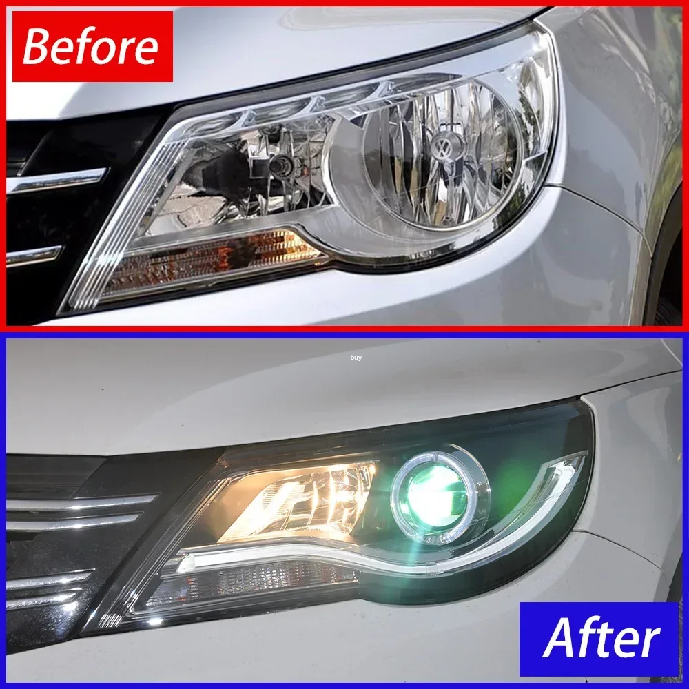 Faros delanteros LED Volkswagen Tiguan 2009-2011 con luces diurnas - imagen 3