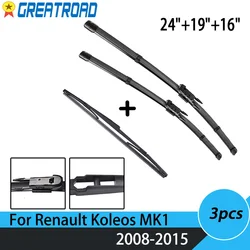 Escobillas limpiaparabrisas Renault Koleos MK1 (2008-2015) 24+19+16 pulg