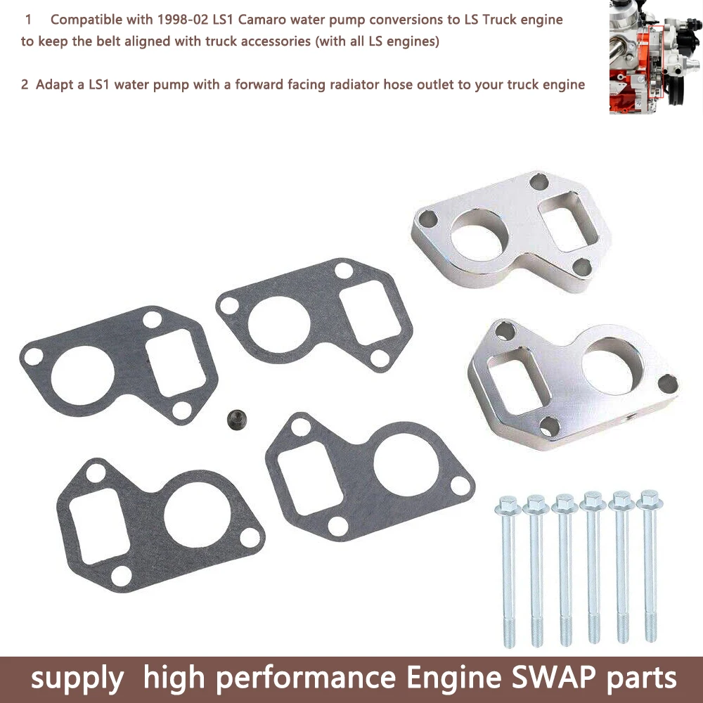 Kit espaciador bomba de agua LS - motor Chevy Camaro LS1 LSX LQ4