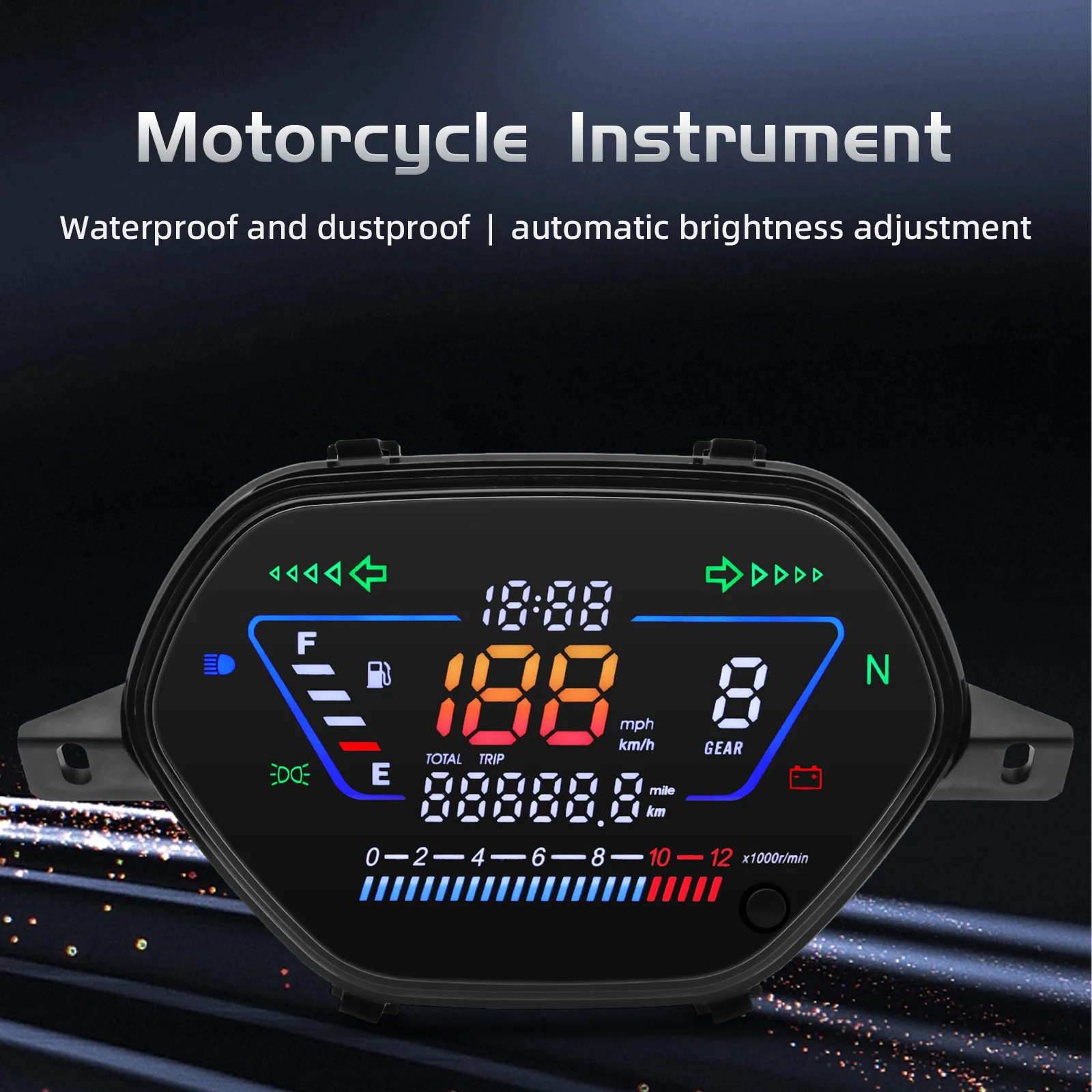 Velocímetro Digital para motocicleta, tacómetro LCD, odómetro, instrumento para Honda Wave, Honda WAVE100 110