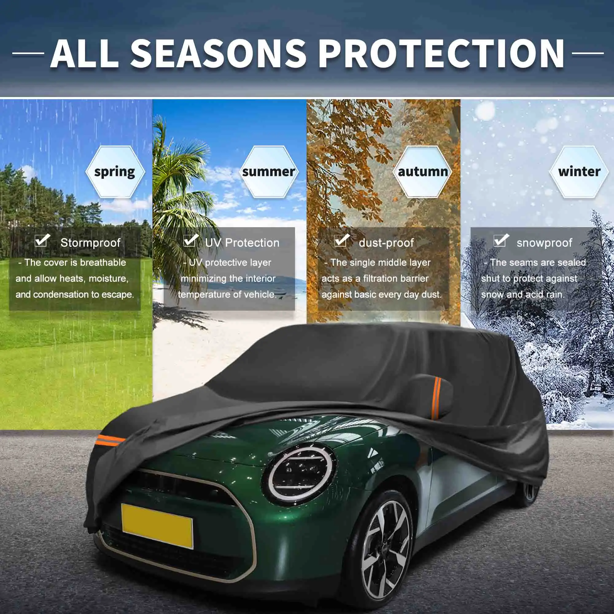 Funda coche Autohaux para Mini Cooper 2013-2024 PEVA con cremallera