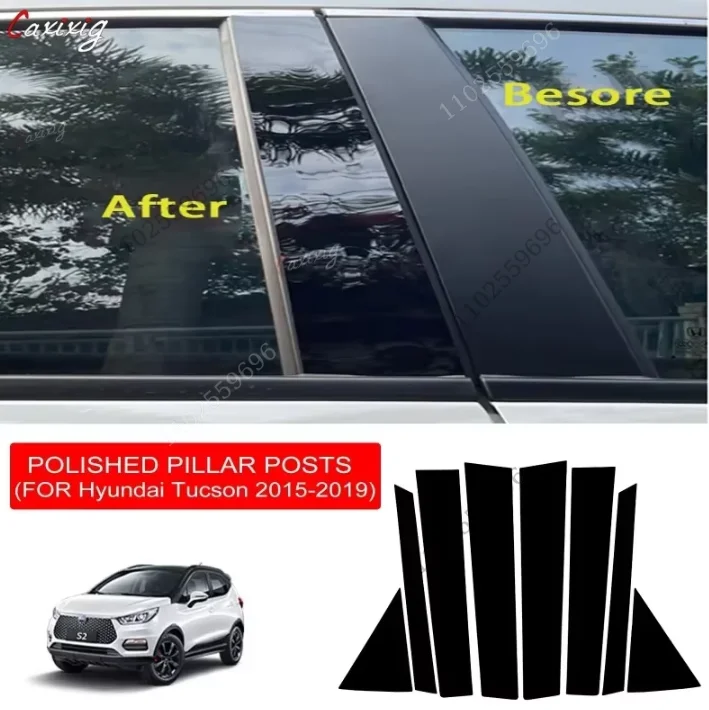Hyundai Tucson 2015-2019 embellecedores de pilar pulidos exteriores