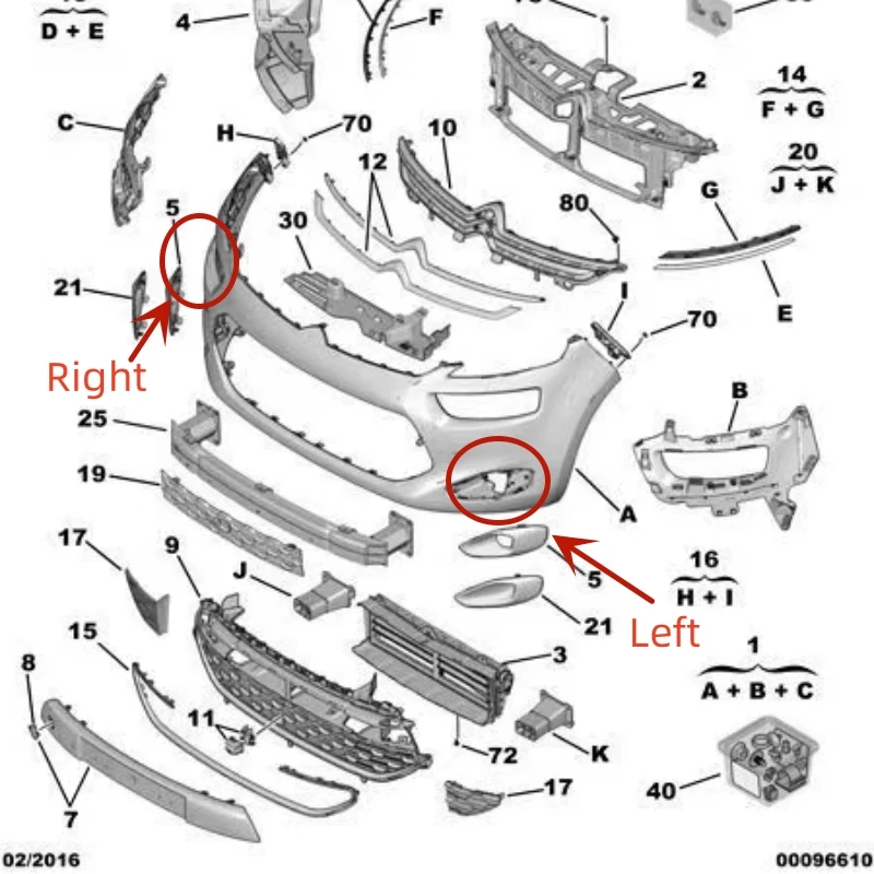Marco antiniebla embellecedor parachoques Citroen C4 Picasso – Original - imagen 3