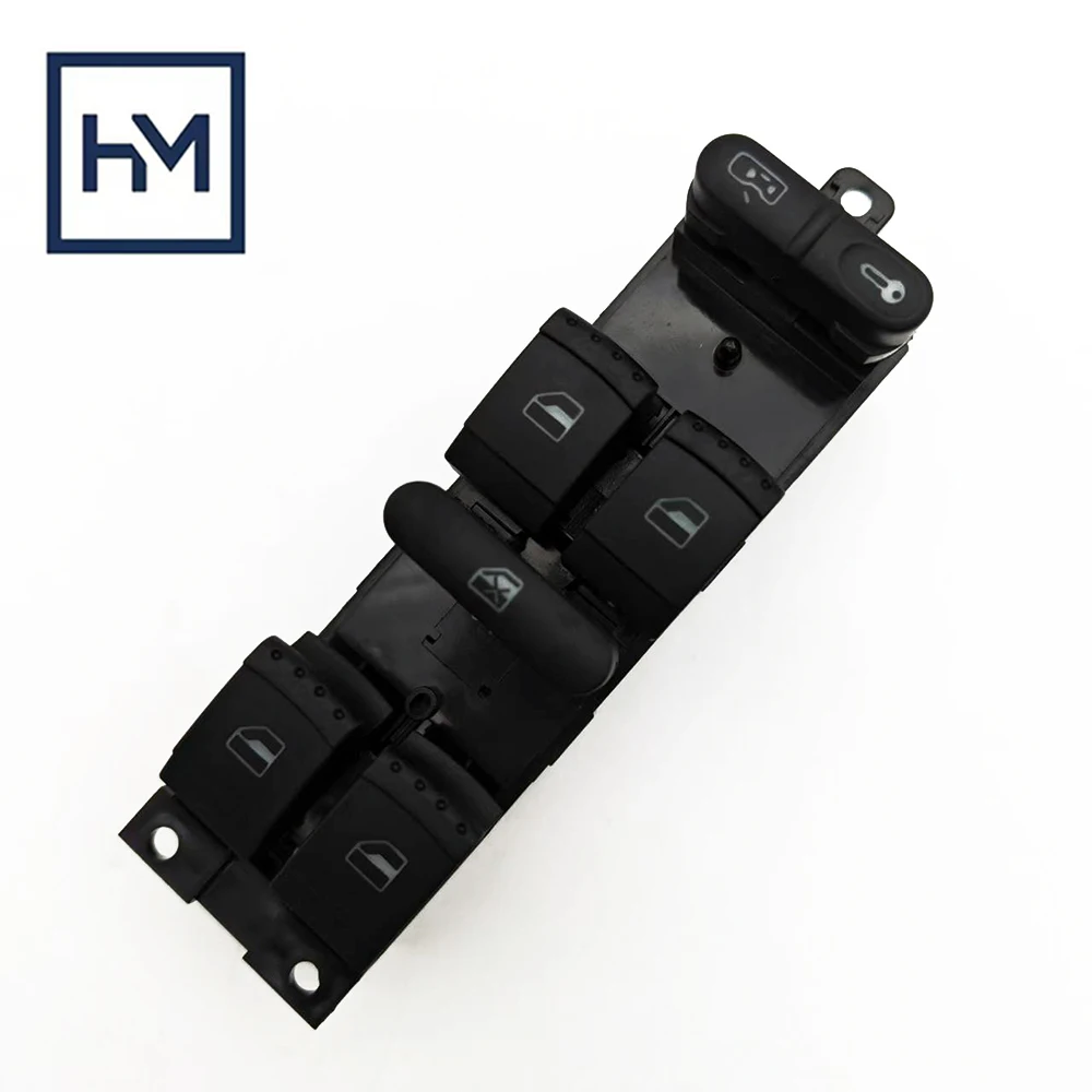 Interruptor maestro de ventanilla eléctrica con volante a la izquierda con iluminación verde 1J4959857C para Skoda Fabia VW Polo Golf Passat Seat Leon