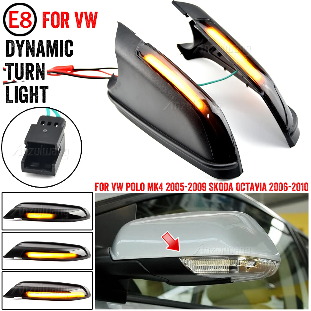 Intermitente dinámico secuencial VW Polo MK4 Skoda Octavia 2006-2010
