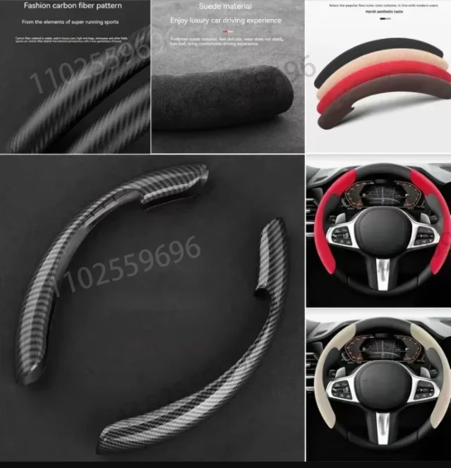 Protector antideslizante de volante en gamuza de fibra de carbono Jeep - imagen 3