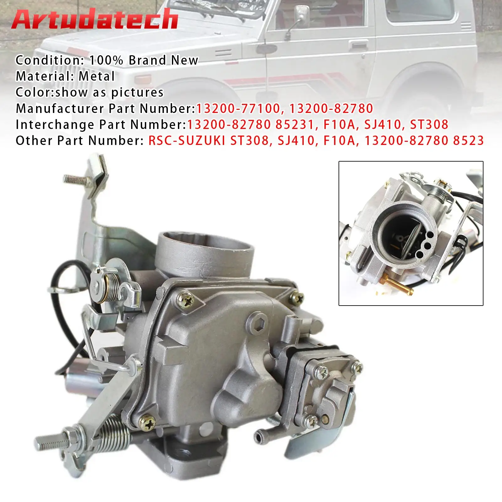 Carburador Artudatech 13200-77100 para Suzuki SJ410 F10A Samurai Carry