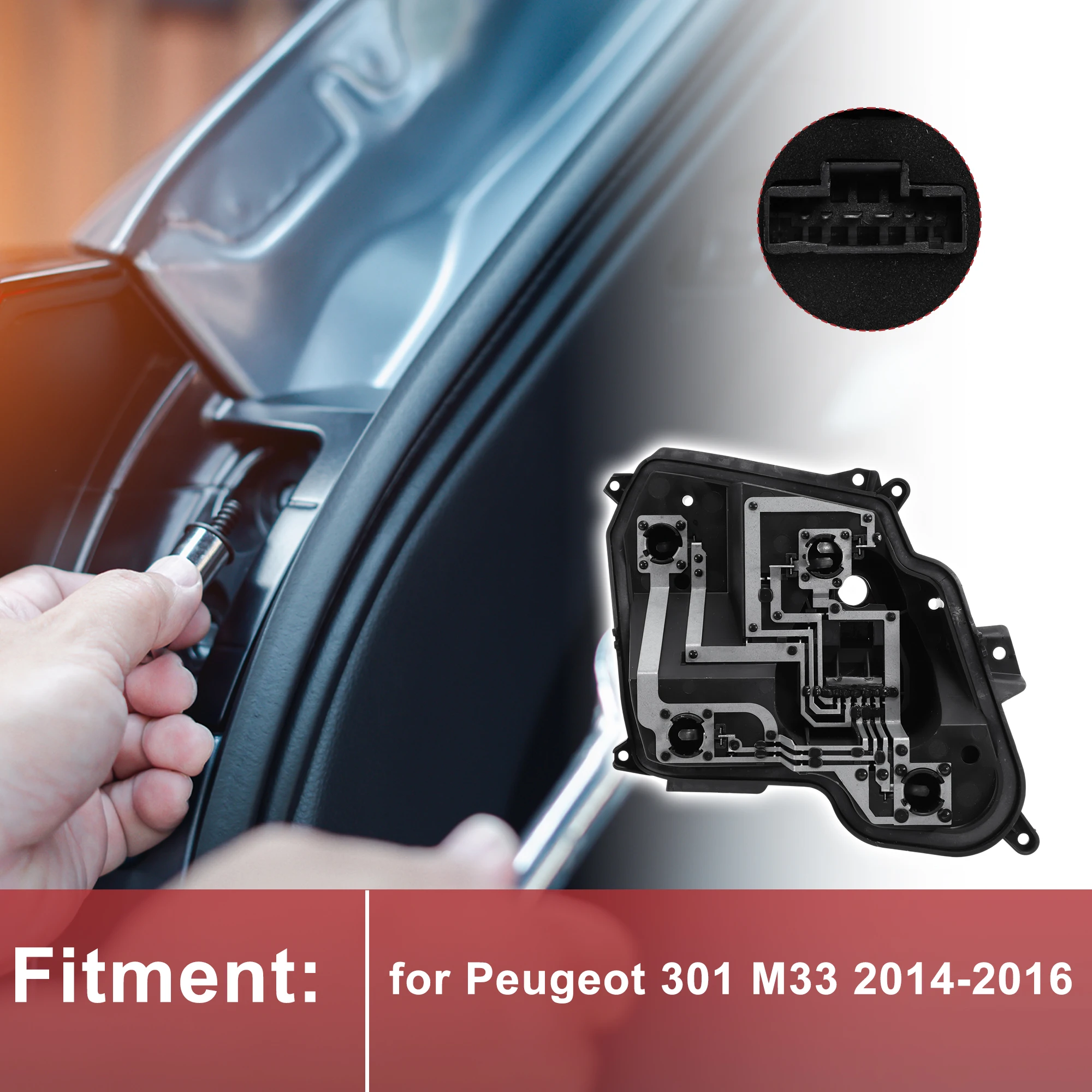 X Autohaux 1 Pc Left Tail Light Socket for Peugeot 301 M33 2014-2016 Lamp Bulb Connector