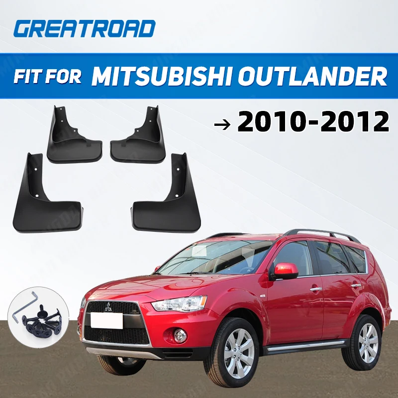 Guardabarros moldeado delantero y trasero para coche Mitsubishi Outlander, 2010, 2011, 2012, protectores contra salpicaduras