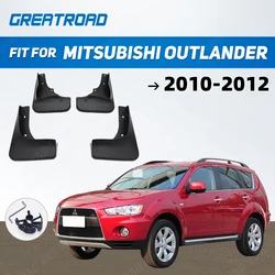 Guardabarros moldeado delantero y trasero para coche Mitsubishi Outlander, 2010, 2011, 2012, protectores contra salpicaduras