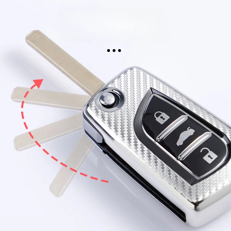 Funda protectora llave TPU fibra carbono para Toyota - imagen 4