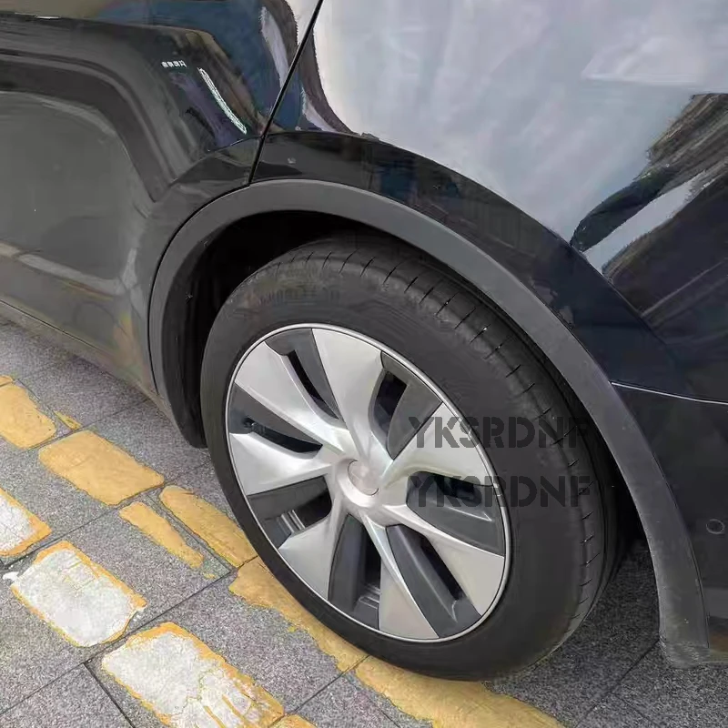 4 Uds para Tesla Model Y 2020 a 2024 guardabarros de coche de alta calidad guardabarros de coche Protector de cejas tira embellecedora de arco de rueda - imagen 4