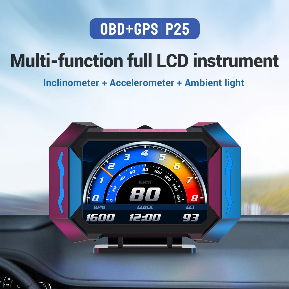 Medidor OBD2 con pantalla HUD, tacómetro y velocímetro digital