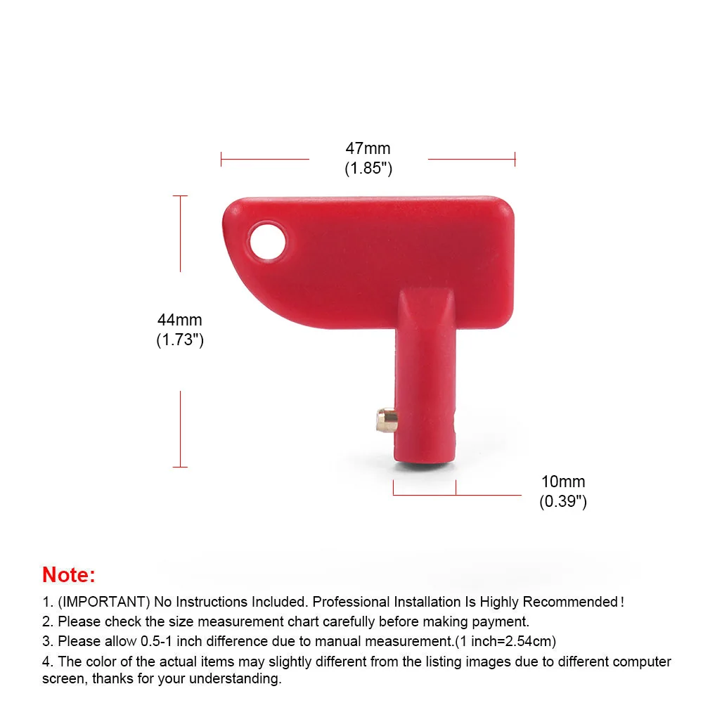 Llave interruptor corte aislador batería roja camión furgoneta coche - imagen 3