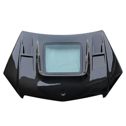 Langyu 08-11 accesorios de coche cubierta de motor transparente de fibra de carbono para mercedes-benz Clase C W204 C63 AMG capó de motor