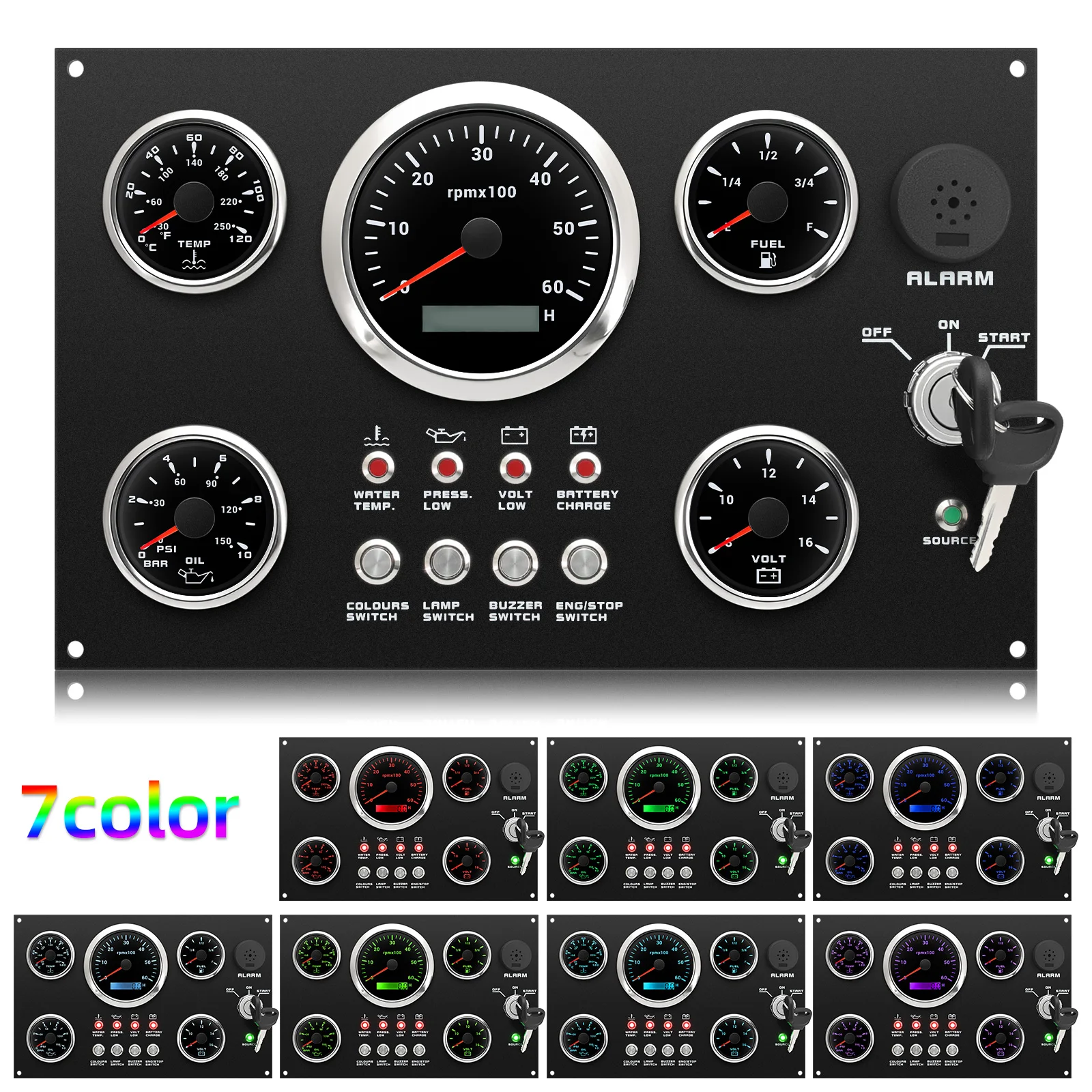 Panel de instrumentos 5 en 1 MAIMEIMI para barco