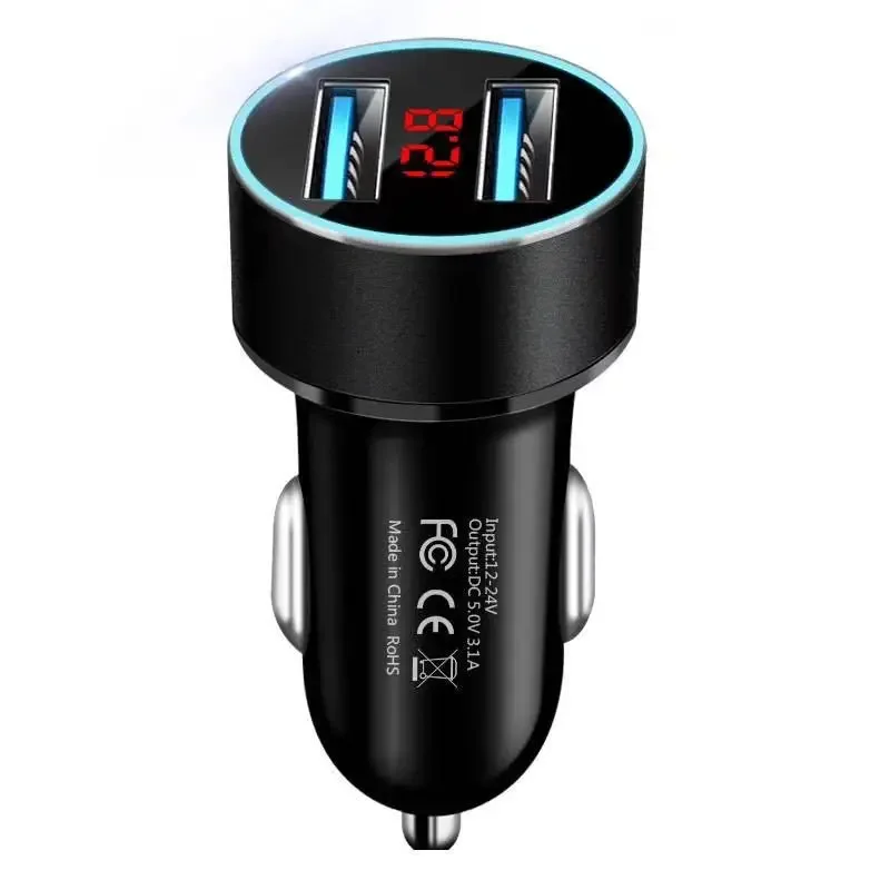 Cargador de coche USB con pantalla LED de carga rápida móvil - imagen 2