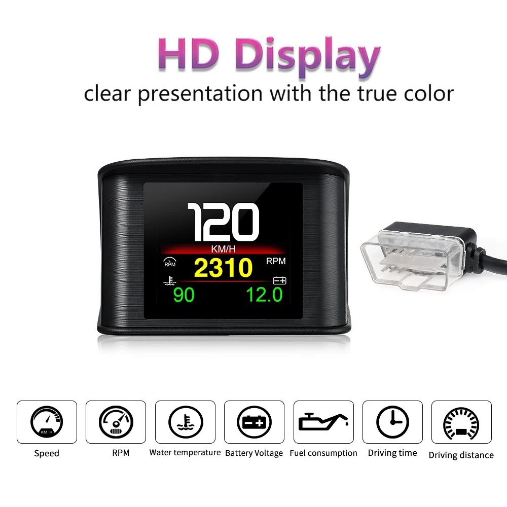 Medidor OBD gauge digital: velocidad RPM temperatura agua diagnóstico - imagen 5