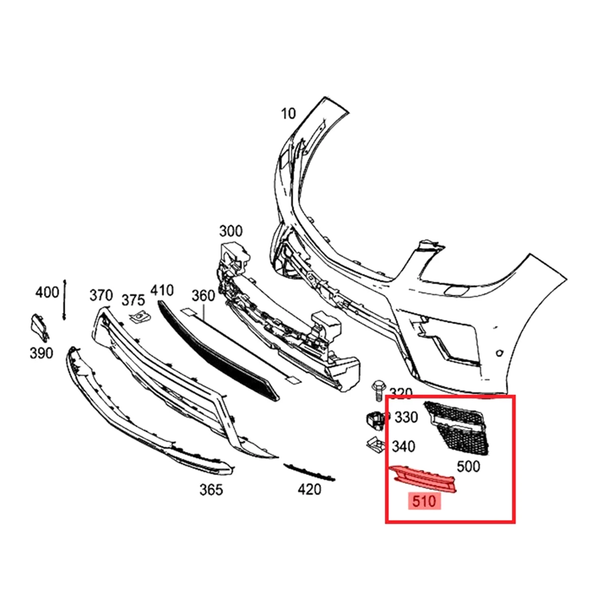 Rejilla para luz diurna Mercedes-Benz ML W166 1668852822 - imagen 4