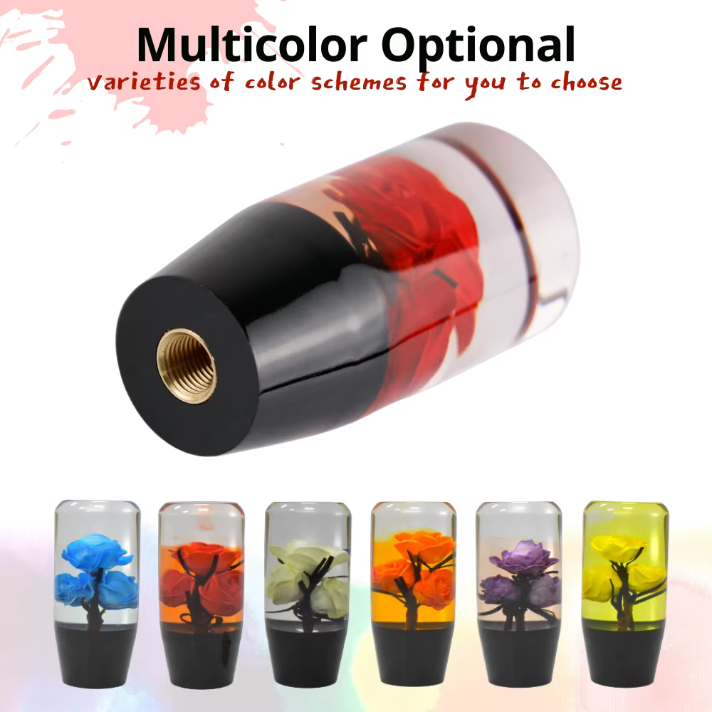 Pomo universal transparente para palanca de cambios con flor - imagen 3