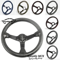Volante Fibra Carbono 350mm Fondo Plano Deportivo – Negro Brillo