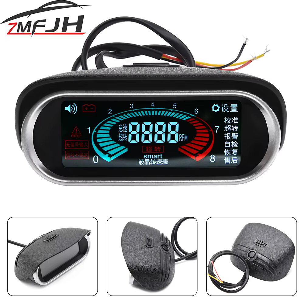 Tacómetro universal 12V/24V medidor RPM con alarma – Gasolina y Diésel